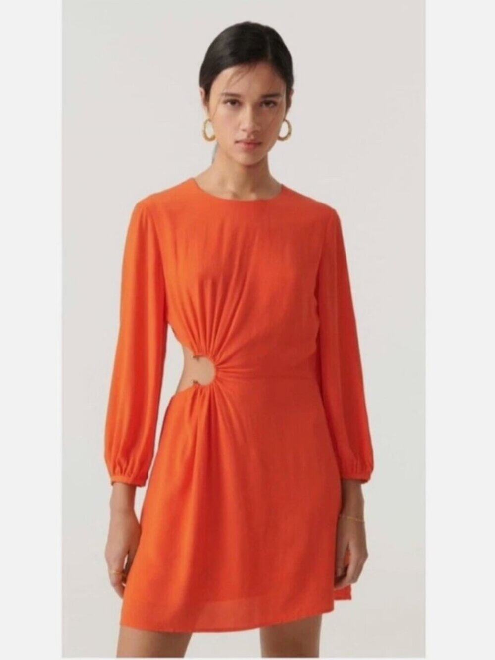 Ba&sh Bonica Cut-Out Orange Mini Dress